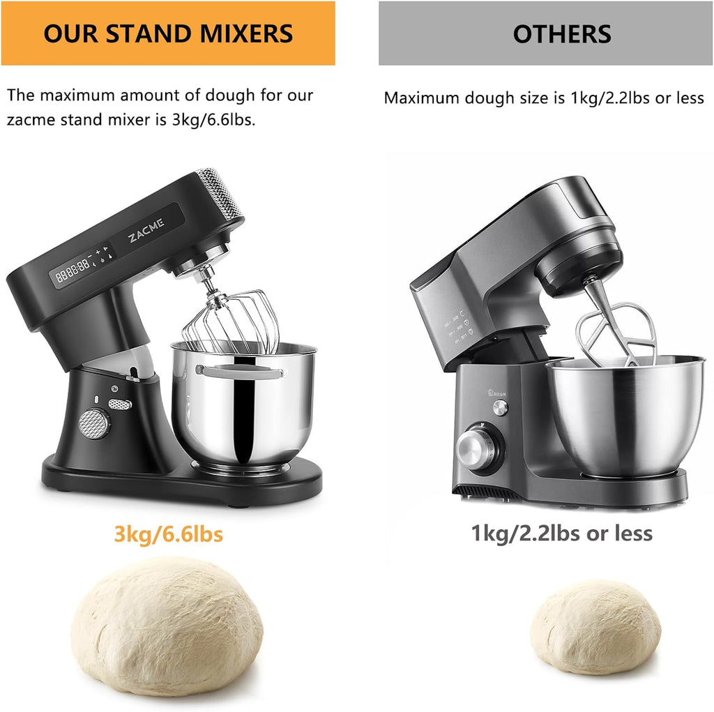 Household Stand Mixer 800W with Aluminum Die Casting Mixers Kitchen Electric Stand Mixer Metal Dough Mixer with Stainless Steel 7L Bowl, Dough Hook, Whisk and Beater